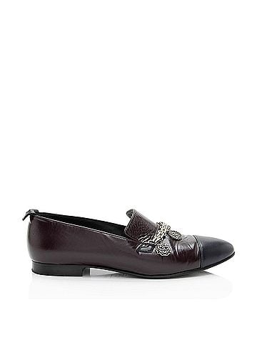 Chanel Chanel Crackled Goatskin CC Charm Cap Toe Loafers (view 1)