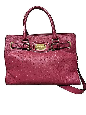 Michael Kors  Hamilton large tote bag in pink ostrich-embossed leather Leather Tote (view 1)