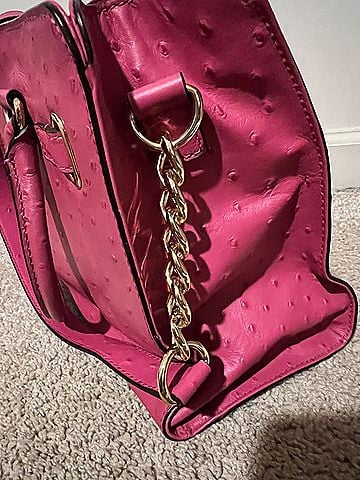 Michael Kors  Hamilton large tote bag in pink ostrich-embossed leather Leather Tote (view 2)