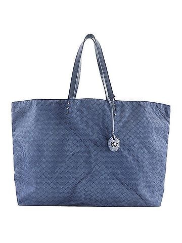 Bottega Veneta Intrecciolusion Tote Printed Nylon Navy Nylon Tote Bag Bag (view 1)