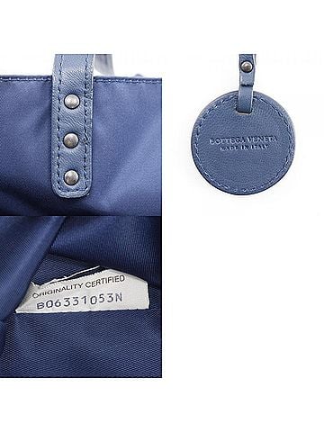 Bottega Veneta Intrecciolusion Tote Printed Nylon Navy Nylon Tote Bag Bag (view 2)