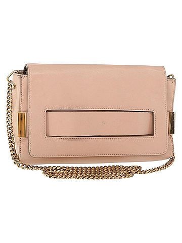 Chloé Elle Chain Clutch Leather Pink Leather Shoulder Bag Bag (view 1)