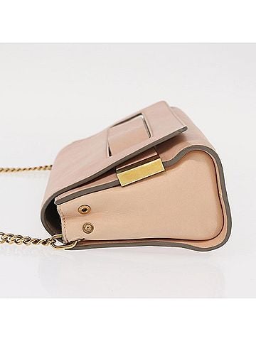 Chloé Elle Chain Clutch Leather Pink Leather Shoulder Bag Bag (view 2)