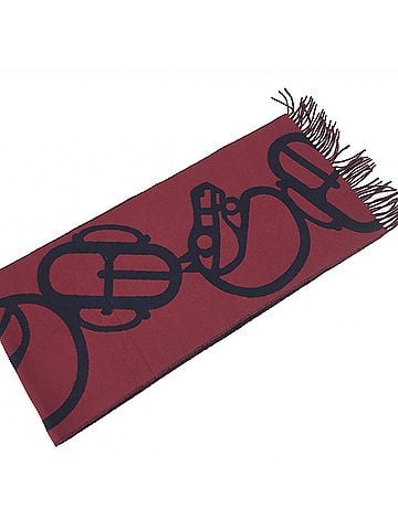 Hermès Cashmere Muffler In Burgundy Women's Color (view 2)