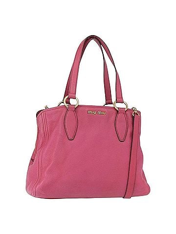Miu Miu Phenix Convertible Tote Leather Pink Leather Tote Bag Bag (view 1)