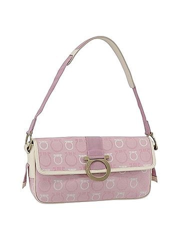 Salvatore Ferragamo Gancini Shoulder Bag Canvas Pink Canvas Shoulder Bag Bag (view 1)