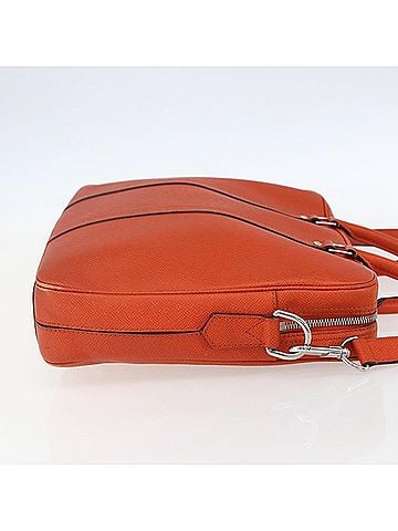 Louis Vuitton Porte-Documents Voyage Briefcase Taiga Leather Orange Leather Briefcase Bag (view 2)
