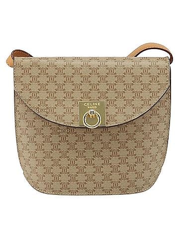 Céline Vintage Macadam Shoulder Bag Canvas Beige Canvas Shoulder Bag Bag (view 1)