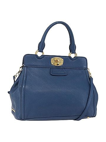 Miu Miu Vintage Tote Bag Leather Blue Leather Tote Bag Bag (view 1)