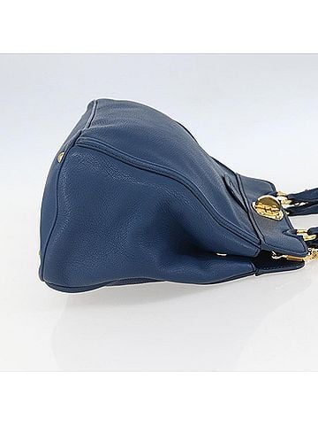 Miu Miu Vintage Tote Bag Leather Blue Leather Tote Bag Bag (view 2)