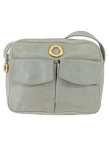 Céline Circle Logo Leather Green Leather Shoulder Bag Bag (view 1)