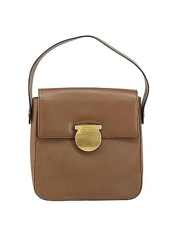 Salvatore Ferragamo Vintage Handbag Leather Brown Leather Handbag (view 1)