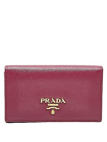 Prada Prada wallet/coin case/pass case in purple Saffiano leather for women (view 1)