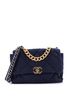 Chanel 100% Canvas Plain Blue 19 Flap Bag Quilted Canvas Large One size - photo 1