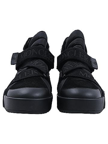 Moncler Moncler Cross Promyx Quilted High-Top Sneakers in Black Suede (view 2)