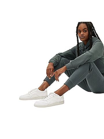 Everlane The ReLeather Court in White Sneakers (view 1)