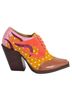 John Fluevog Polka Dots Floral Multi Color Pink Orange Yellow Brown Purple Heels Size 8 - photo 3