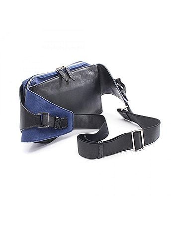 Balenciaga Balenciaga BALENCIAGA Belt Bag, Waist Body Canvas and Leather, Men's Women's, Navy Black, 433625 (view 2)