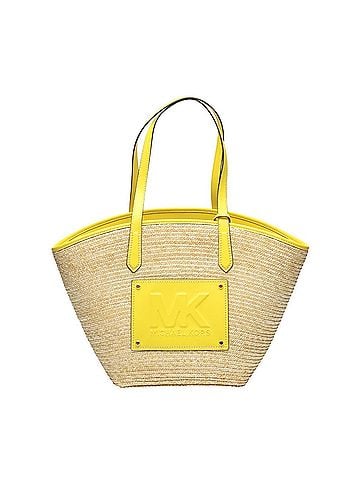 Michael Kors Michael Kors straw basket bag in yellow (view 2)