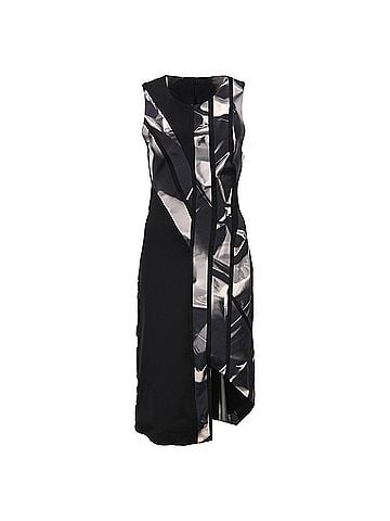Dion Lee  Dion Lee Optical Midi Sleeveless Shift Dress in Multicolor Silk (view 1)