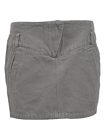 IRO IRO Mini Pencil Skirt in Grey Cotton (view 1)