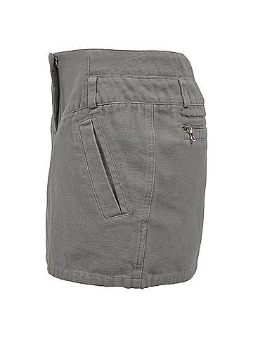 IRO IRO Mini Pencil Skirt in Grey Cotton (view 2)