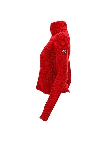 Moncler  Moncler Knitted Turtle Neck Sweater in Red Wool (view 2)