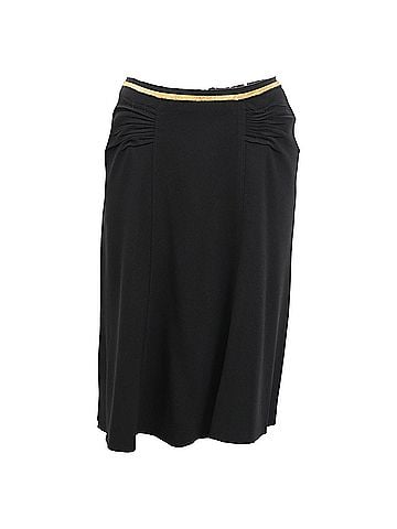 Prada Prada Scrunch-Detail Midi Skirt in Black Viscose (view 1)