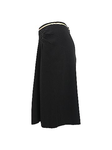 Prada Prada Scrunch-Detail Midi Skirt in Black Viscose (view 2)