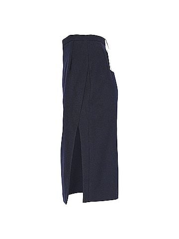 Altuzarra  Altuzarra Side-Slit Midi Pencil Skirt in Navy Blue Wool (view 2)