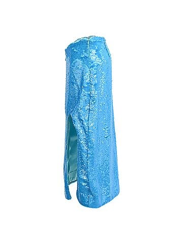 Ganni Ganni Sequin-Embellished Midi Skirt with Slit in Blue Polyester (view 2)