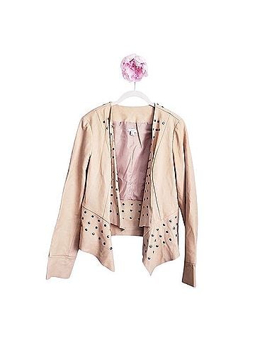 Cache Vintage Tan Studded Waterfall Leather Jacket (view 1)