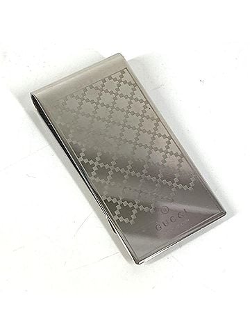 Gucci GUCCI Wallet Logo Bill Clip Money SV925 Unisex Silver (view 1)