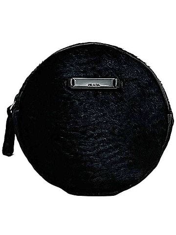 Prada Prada pouch ec-24868 Black NERO Harako leather 78 PRADA round with fur, men's and women's plate fur (view 2)