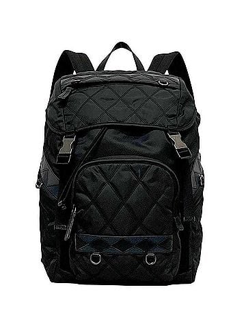 Prada Prada Backpack ec-24859 Black NERO 2VZ135 Quilted Nylon Leather 165 PRADA Flap D-Ring Stitching Rucksack Men's Women's (view 2)
