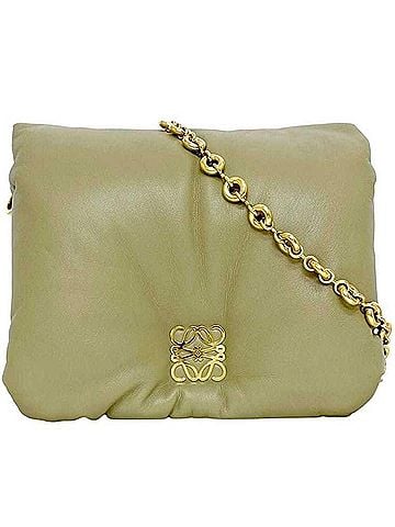 Loewe Loewe Puffer Goya Shoulder Bag f-24854 Khaki Green Anagram AP40P41X01 Leather Lambskin 062229 Chain Yellow-Green Flap (view 2)