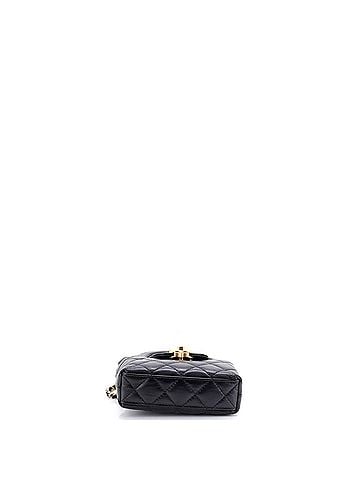 Chanel Kelly Top Handle Shopping Bag Quilted Shiny Aged Calfskin Nano (view 2)