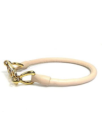 Fendi Fendi FENDI choker in leather and metal, light pink gold, women's, h31766a (view 2)