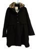 Kate Spade New York Animal Print Solid Black Multi Color Coat Size 14 - photo 1