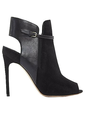 Sergio Rossi Sergio Rossi suede strap buckle peep toe bootie (view 1)