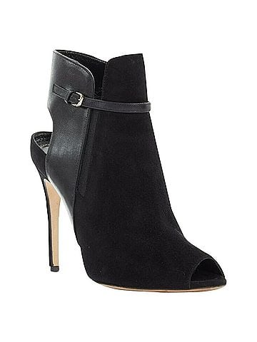 Sergio Rossi Sergio Rossi suede strap buckle peep toe bootie (view 2)