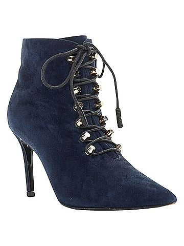 Balenciaga Balenciaga suede stud lace up point toe bootie (view 2)