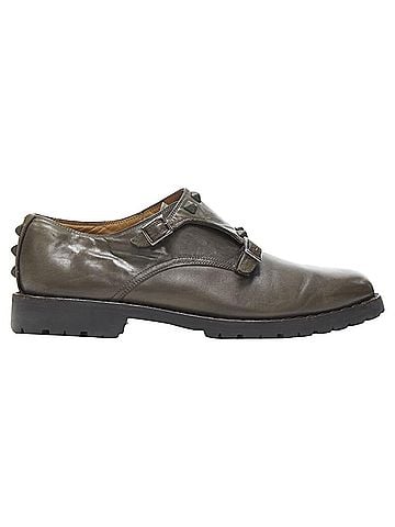 Mario Valentino Valentino Garavani Rockstud studded strap dual buckle monk brogue loafer (view 1)