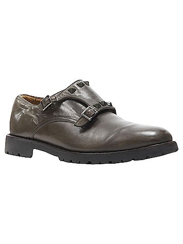Mario Valentino Valentino Garavani Rockstud studded strap dual buckle monk brogue loafer (view 2)