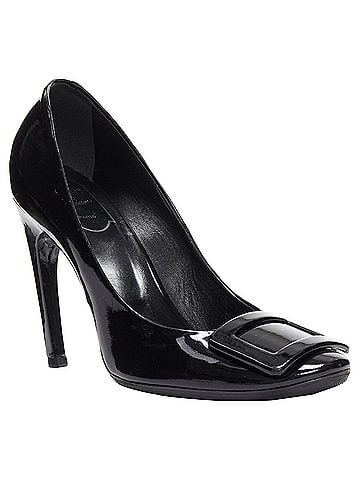Roger Vivier Roger Vivier Trompette patent leather buckle curved heel pumps (view 1)