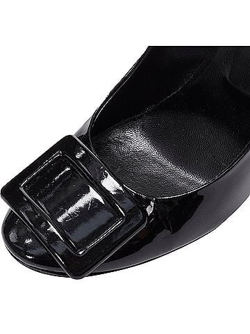 Roger Vivier Roger Vivier Trompette patent leather buckle curved heel pumps (view 2)