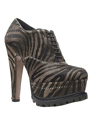 Alaïa Alaia zebra stripe fur leather truck sole ankle bootie (view 2)
