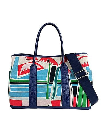 Hermès Hermes Hermès Sea, Surf and Fun Garden Party Pocket PM Shoulder Bag, Toile H Blue, Women's, Pre-owned, 2-Way (view 1)