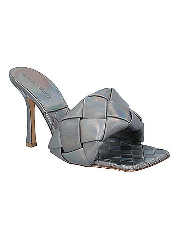 Bottega Veneta Bottega Veneta Metallic grey Lido Mules (view 1)