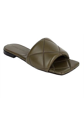 Bottega Veneta Bottega Veneta Rubber Lido Slide Green (view 1)
